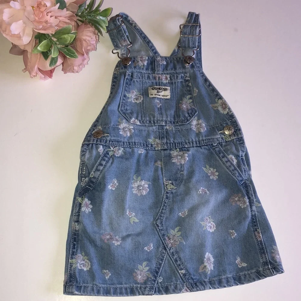 Oshkosh Floral Shortail Dress 2T Floral overall dress jumper 2T Oshkosh